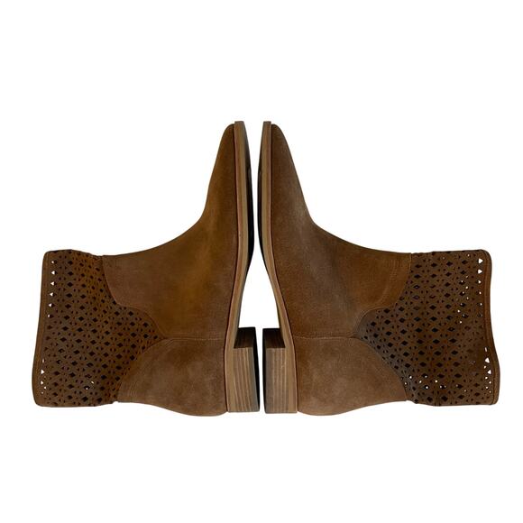 MICHAEL KORS Women’s Sunny Ankle Booties Suede Flat Size 8M Dark Caramel - Picture 3 of 13